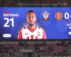 <h4>Ryan Bertrand</h4>Bertrand being announced to the crowd on Wembley’s big screens